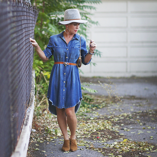 Frayed best sale denim dress