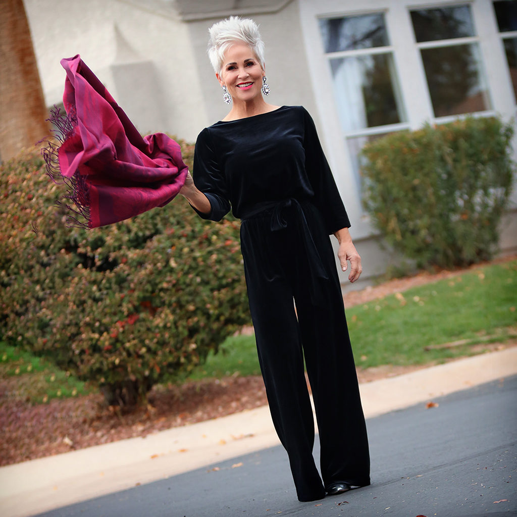 dressing up a black jumpsuit