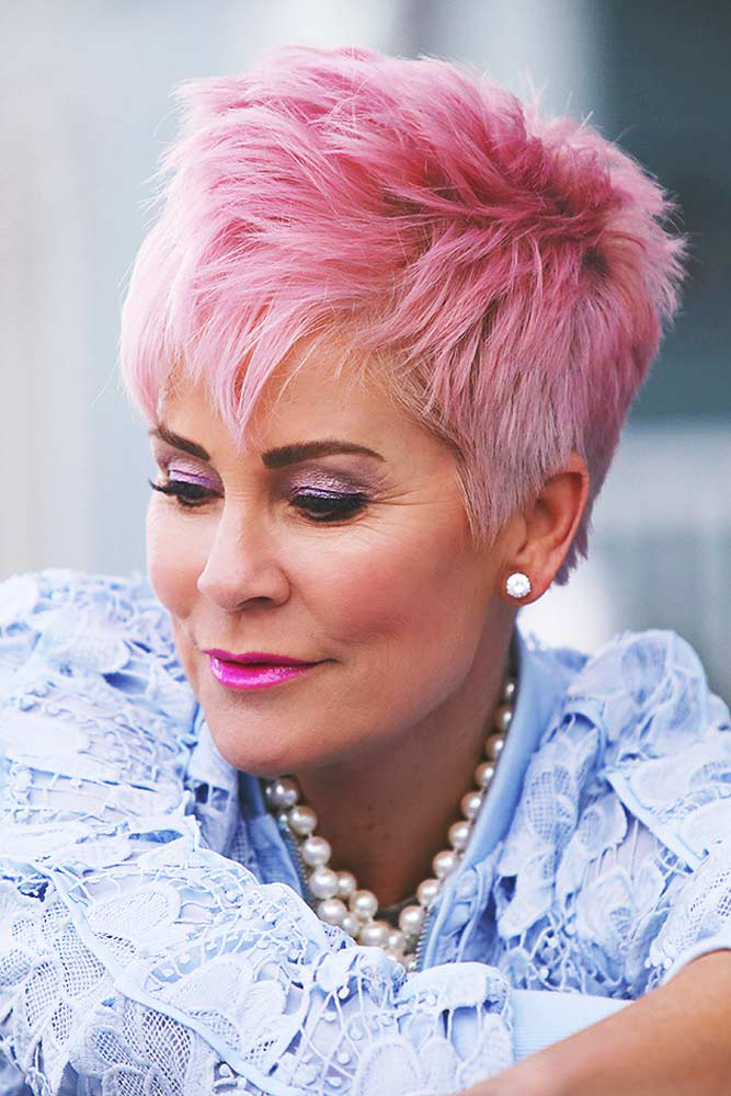 pixie haircut pink